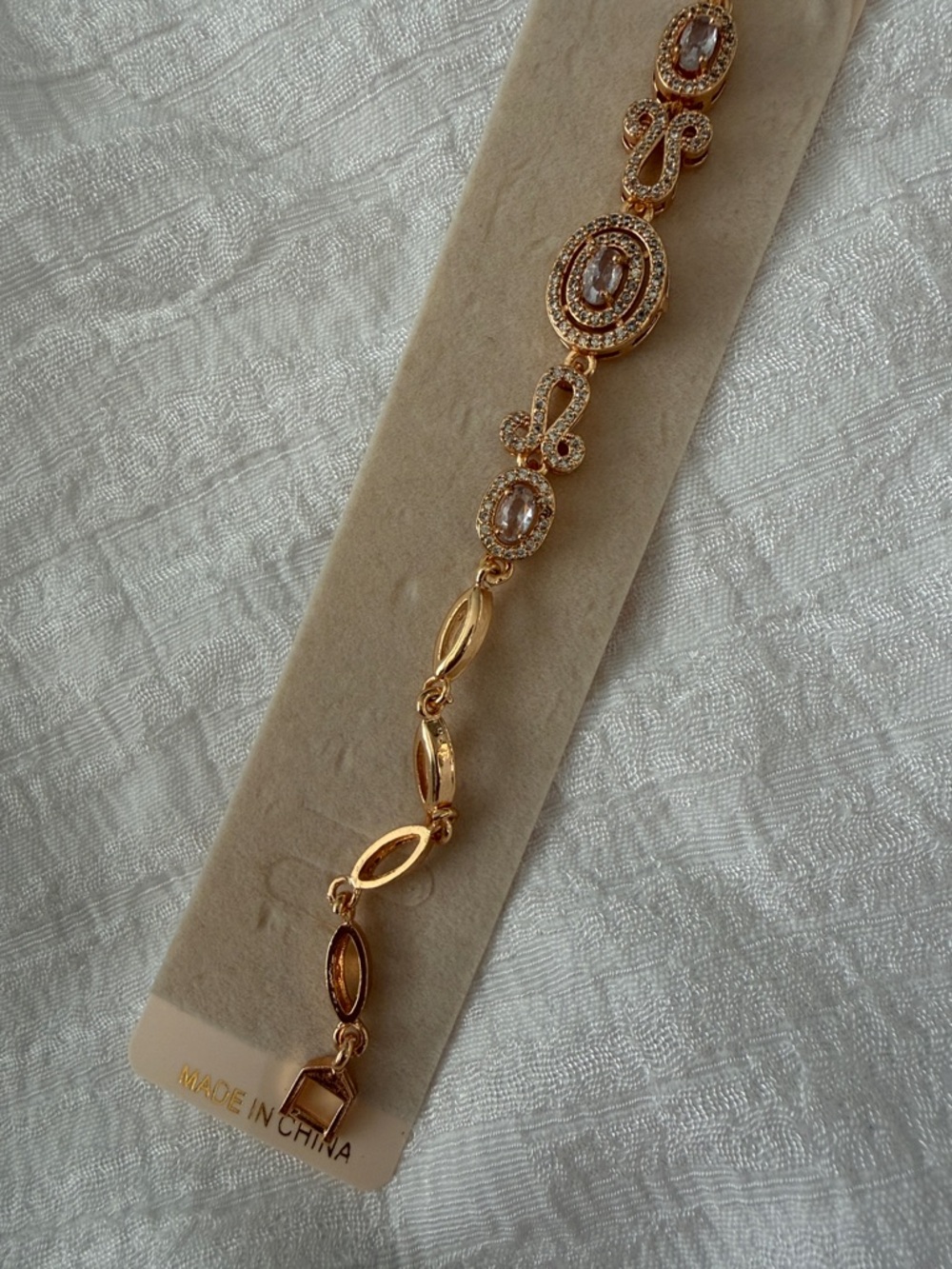 Gold-Tone Crystal Accent Women's Bracelet - Picture 5 of 6